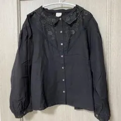 TSUHARU by Samansa Mos2 立体お花刺繍ブラウス　ブラック