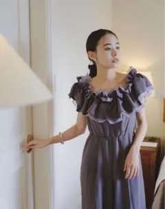 最終値下げkastane オケージョンドレス フリルギャザーオールインワン