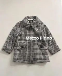 MezzoPianoメゾピアノチェック柄キッズコートブラックピンク110cm