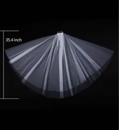 チュールウェディングベール 35.4インチ コーム付き