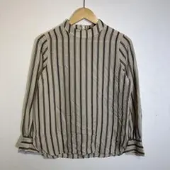 古着 レトロ シャツ ストライプ ベージュ 美品