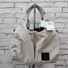 ★新品★ ベベダヤン しわナイロン 2way 手提げバッグ アイボリーのサムネイル
