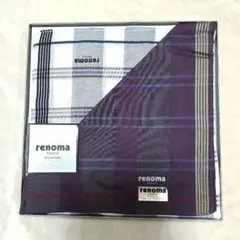 【新品】レノマ　renoma チェック柄ハンカチ2枚セット　ギフト贈答　コットン