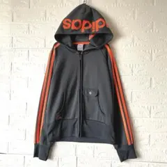 アディダス 万国旗タグ ジップパーカー 00s Y2K USA S J/M