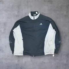 90s アディダス トラックジャケット XXL 刺繍ロゴ グレー くすみカラー