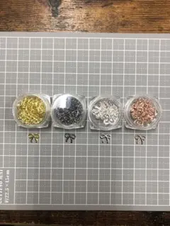 リボン型ネイルパーツ4色セット