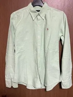 ラルフローレン　薄緑のコットンボタンダウンシャツ　11号