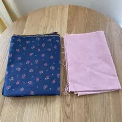 入園入学準備 生地 布 はぎれ 2枚セット 花柄 ピンク 女の子 ハンドメイド