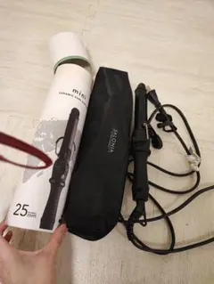 SALONIA ミニ カールアイロン25mm 耐熱ポーチ付 SL-011CB