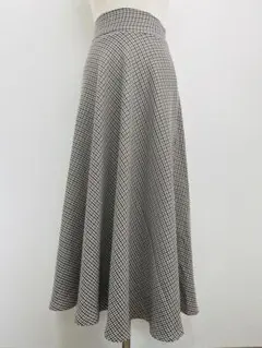 GRL⭐︎春夏カチッと系⭐︎千鳥柄ハイウエストフレアロングスカートS【中古】C19