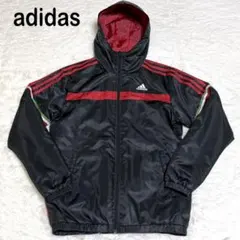 【良品】アディダス climastorm 中綿ジャケット S 黒×赤 フード