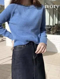 MINIBBONG 韓国 ラグランスリーブ ニット 長袖 アイボリー