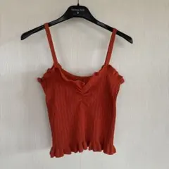 フリルニットキャミソール オレンジ