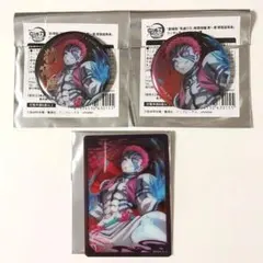 鬼滅の刃 AnimeJapan 缶バッジ クリアカードセット 猗窩座