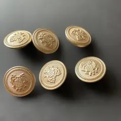 ゴールドエンボスボタン6個セット