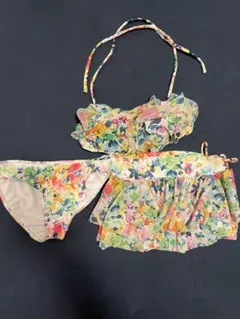 フラワープリント セパレート水着 9M 3点セット