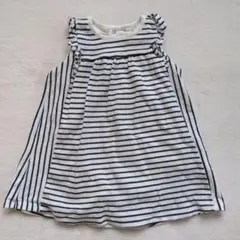 PETIT BATEAU プチバトー 81cm ノースリーブワンピース 紺白