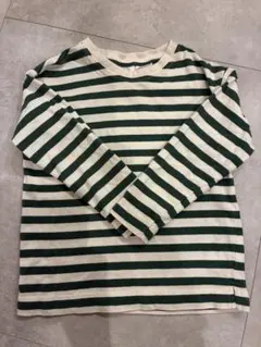 ZARA 長袖カットソー 3years 緑×白ストライプ