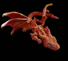 3Dドラゴン 可動　フィギュア レッド ゴールドのサムネイル