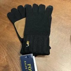 s*4様 Polo Ralph Lauren ブラックニット手袋