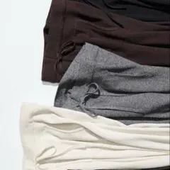 ユニクロ　ウォッシャブルニットリブパンツ M グレー
