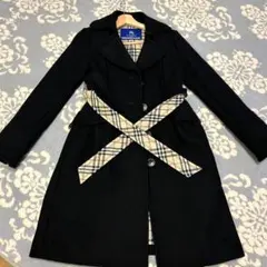 BURBERRY BLUE LABEL ブラック ウールコート 38