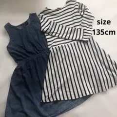 グリーンレーベルリラクシング　ガールズワンピ135cm GAPデニムワンピXXL