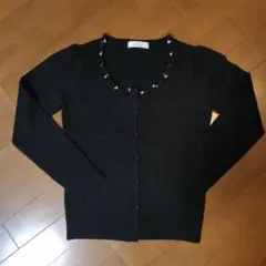 NETTO di MANINNA ビーズ装飾 ブラックカーディガン