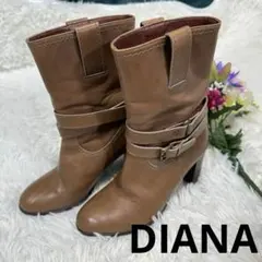 ダイアナ ベルト付 ミドル丈ブーツ 21.5cm ソールの減り無し