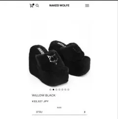 NAKED WOLFE WILLOW BLACK 厚底ファーサンダルのサムネイル