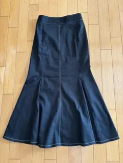 GU ステッチマーメイドロングスカート ブラック M