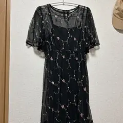 【美品】AS KNOW AS 刺繍ワンピース キャミワンピ付き