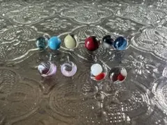 ガラスのピアスセット11サージカルステンレスシルバー