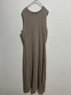 UNIQLO リブ編みノースリーブロングワンピース　レーヨン混　XXL