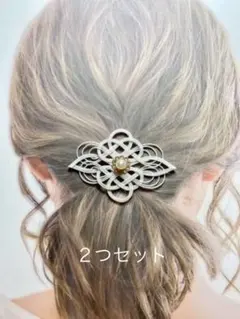 No.011 ハンドメイド　水引　バレッタ　２つセット