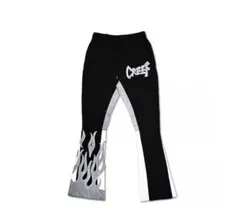 CREEF スウェットパンツ XS ブラック ホワイト CREEF フレアパンツ スウェットパンツ ブラック ホワイト - メルカリ