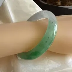 上品・氷種】天然石 岫玉バングル 贅沢な肉厚仕立て 55㍉ 翡翠軟玉 高 