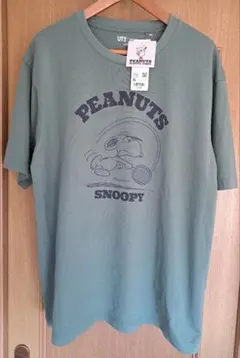 新品！XLサイズ！ユニクロ PEANUTS Tシャツ グリーンのサムネイル