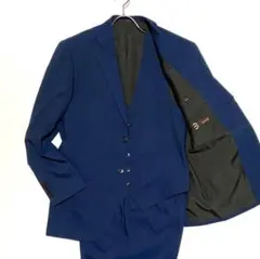 新品 BENADLER 3ピースセットアップスーツ ネイビー ストライプ AB5