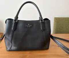 kate spade 黒 レザー ハンドバッグ 2way ショルダー ブラック