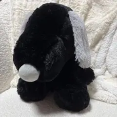 スヌーピー犬のぬいぐるみ 黒と灰色