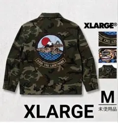 【新品未使用】XLARGE リップストップ ミリタリーシャツ 迷彩 豪華刺繍 Mのサムネイル