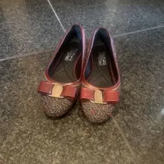 【美品】Salvatore Ferragamoツイードフラットシューズ