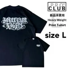 新品未使用 プロクラブ ヘビーウエイト プリント 半袖 Tシャツ E柄 L 黒