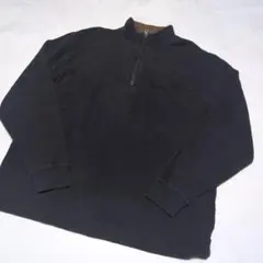 古着【Wool rich ウールリッチ】ハーフジップ　フリース　黒 Lサイズ