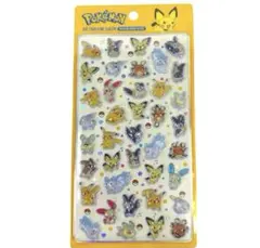 韓国限定 ポケモン 3D 立体クリスタルシール イエロー