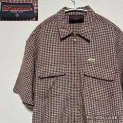 90s オールドVANS ジップアップチェック半袖シャツボックス旧タグストリートのサムネイル