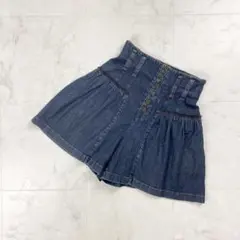 バーバリーブルーレーベル ハイウエストフデニムキュロット 紺 25*JD1041