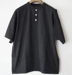 新品 ヘルスニット ヘンリーネック半袖Tシャツ S　黒 ブラック 別注
