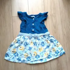 花柄フリル袖ワンピース 90サイズのサムネイル
